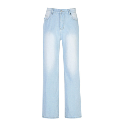European American High Waisted Loose Wide Straight Leg Jeans For Women