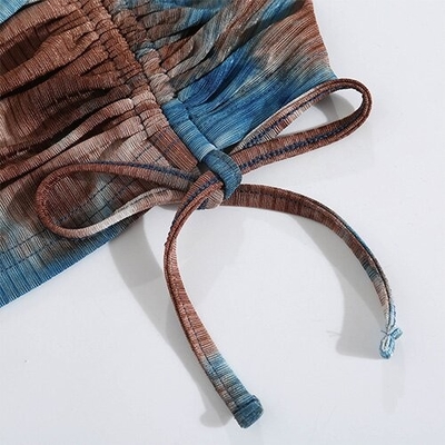OEM maufactoryEuropean and American cross -border summer new one -word back -back top jacket tie dye camisole small vest