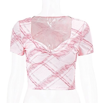 OEM manufactory Summer sexy wind vyders V -neck short -yield slimming versatile umbilical short -sleeved T -shirt women