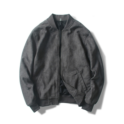 Men'S Fashion Varsity Jacket Causal Slim Fit Cotton Suede Leather  Zip Up  Bomber Jackets