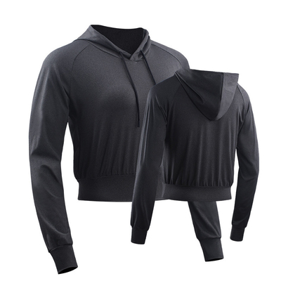 Causal Long Sleeve Front Zipper Crop Top with High Waist Breathable  Yoga  Athletic Jacket