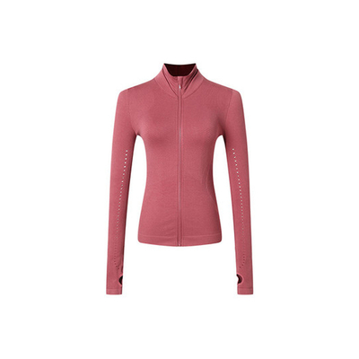 88% Nylon 12% Spandex Full Zip Athletic Jacket Women Long Sleeve Workout Jacket