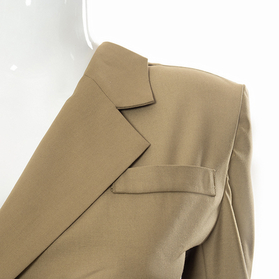 2021 Autumn and Winter New Style Fashion Solid Suit Jacket One-Shoulder Single Long-Sleeved  Women Fancy coats